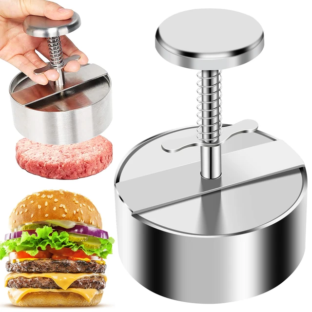 Stainless Steel Hamburger Maker Burger Press Round Shape Non-stick Cutlets  Hamburger Meat Beef Grill Burger Smasher Patty Mold - Meat & Poultry Tools  - AliExpress