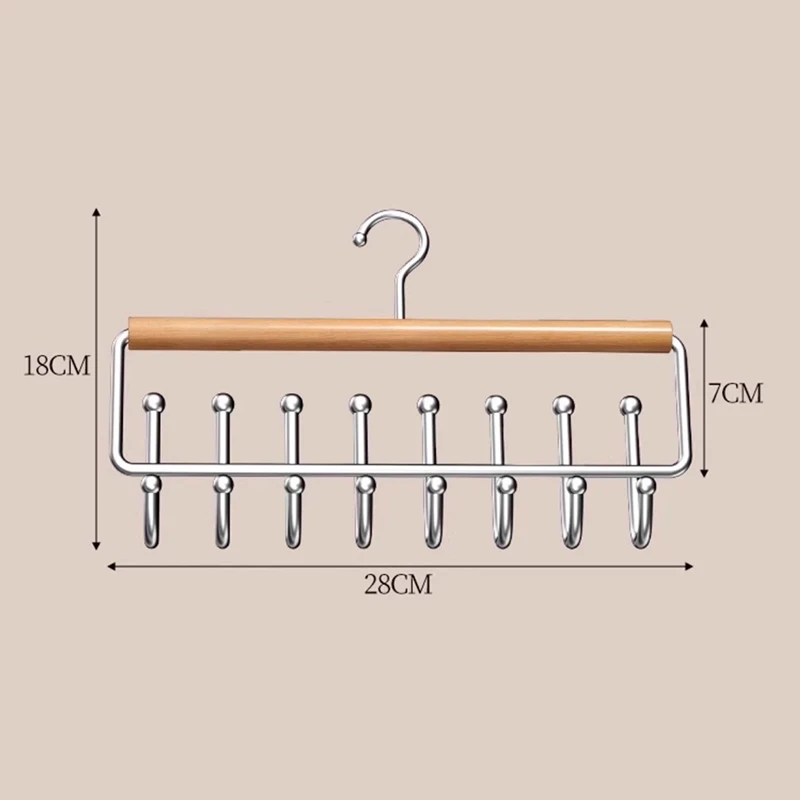 Multifunctional Solid Wood Hook Wardrobe Drying Rack and Storage Hanger