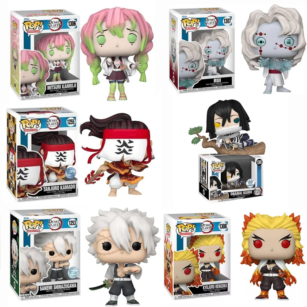 thumbnail image 1 of Funko Pop Demon Slayer Sanemi Shinazugawa 1253 Tanjuro Kamado Mitsuri Kanroji Rui figuras de acción de vinilo muñecos juguetes regalo para niños, 1 of 5