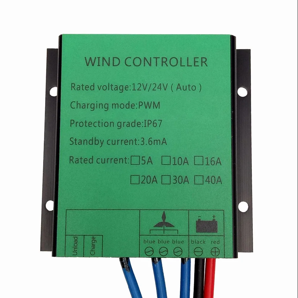 MPPT 100w-10000W Waterproof PWM Wind Turbine Charge Controller 20A 30A Low Wind Speed Regulator Voltage Boost 12V 24V AUTO 48V