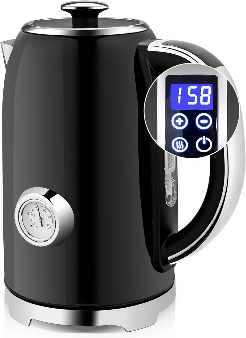 Electric Kettle Temperature Control 57oz Hot Water Boiler with Thermometer 1500W Fast Heating Stainless Steel Tea Kettles