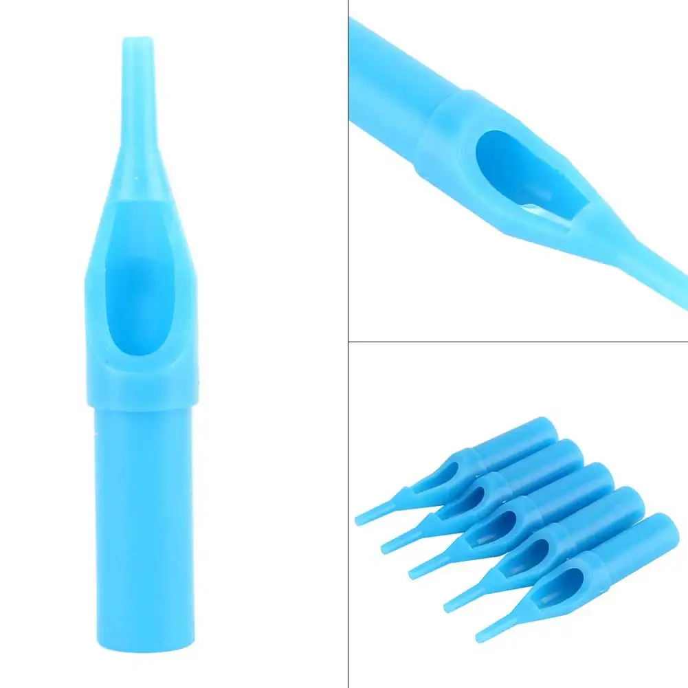 50pcs/box Blue Disposable Tattoo Tip Practical Sterile Tattoo Nozzle Nozzles For Tattooing