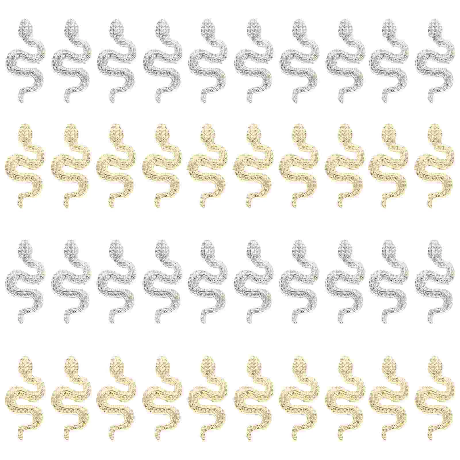 

40 Pcs Little Snake Nail Jewelry Decorations for Charms Acrylic Nails Zodiac Rhinestones Design Delicate 3d