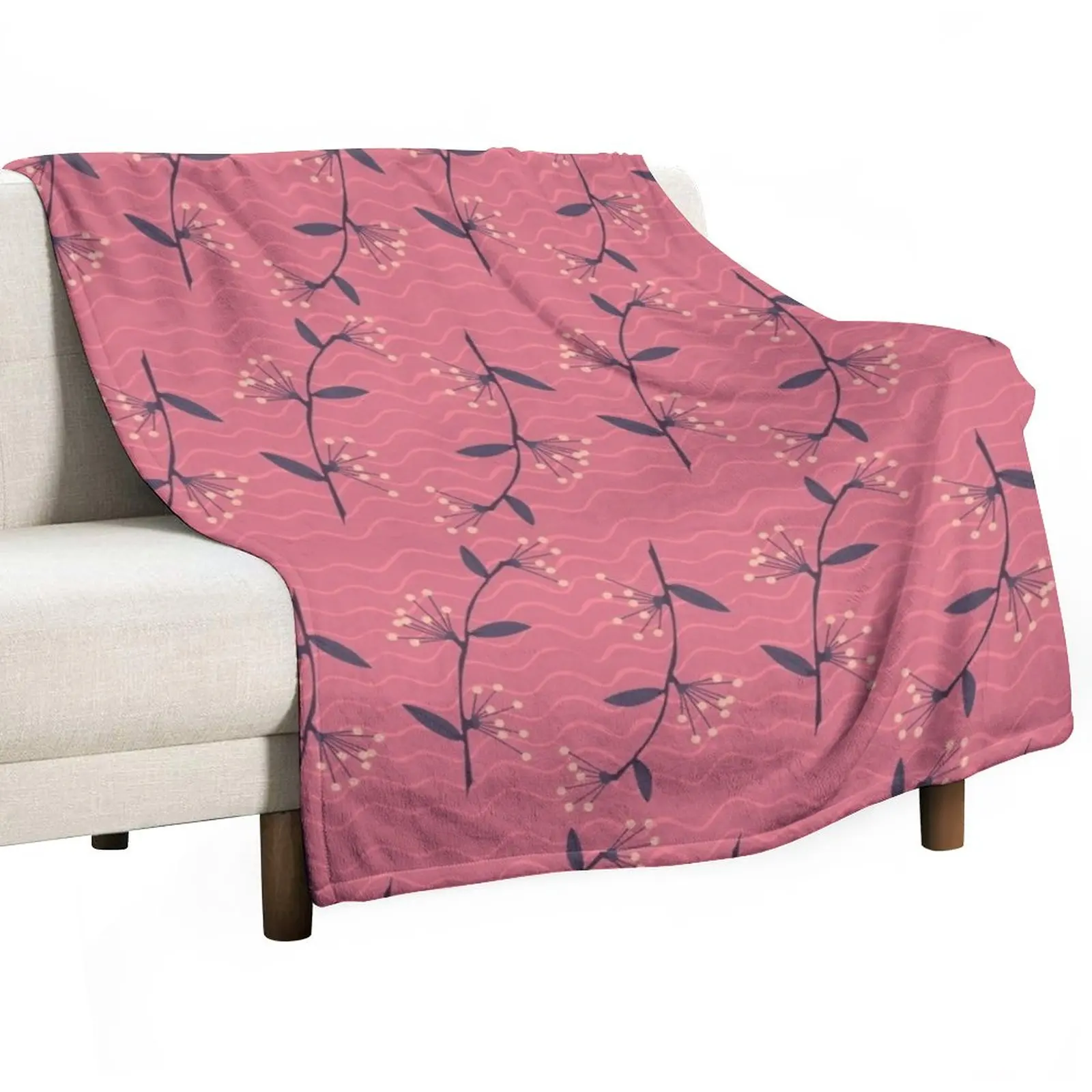 

minimal pattern with branch and leafs Throw Blanket Designer Blankets Winter bed blankets Baby Blanket throw blanket for sofa