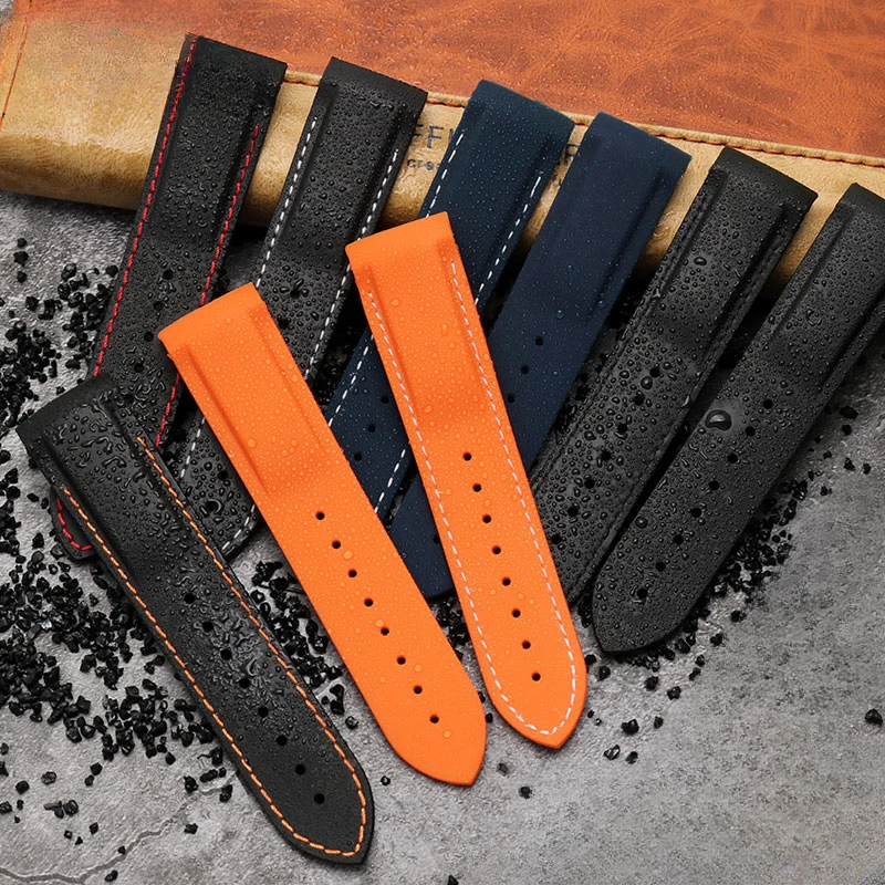 

Ремешок мужской силиконовый для часов Omega Haima, удобный гибкий резиновый браслет со складной застежкой, 20 22 мм