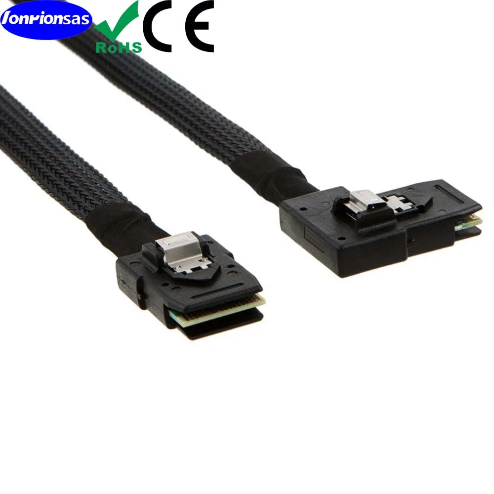 LONRIONSAS#Internal Mini SAS 36pin SFF-8087 to left Angle SFF-8087 Cord cable