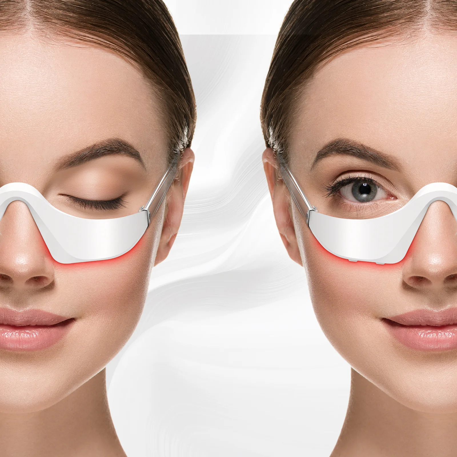 2026 NEW Wireless Portable Eye Massager with Red Light Therapy Hot Compress for Dark Circles Puffiness Relief Home Office Use