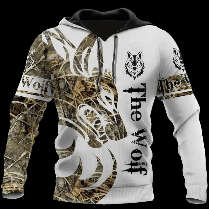 thumbnail image 1 of Sudadera con capucha para hombre, otoño e invierno, estampado 3D de lobo animal, manga larga, holgada, moda urbana, ropa para hombre 6XL, 1 of 5