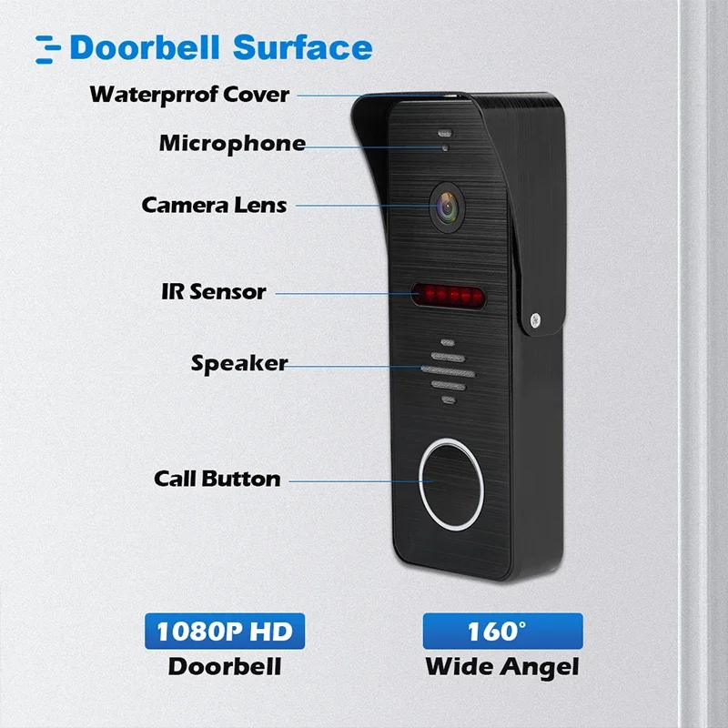 ANJIELO Metal Doorbell Video Intercom System for Home Tuya Smart Video Doorhpone