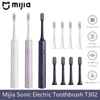 Mijia Sonic Electric Toothbrush T302 3colors 4 Brush Heads IPX8 Water Proof 360° Wireless Charging 4 Modes Cleaning Teeth