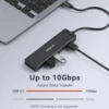 MOKiN 4 USB 3.1 10Gbps USB Hub Adapter Splitter Expander for PC Laptops Xbox Flash Drive HDD Consoler Printer Camera Keyborad 4