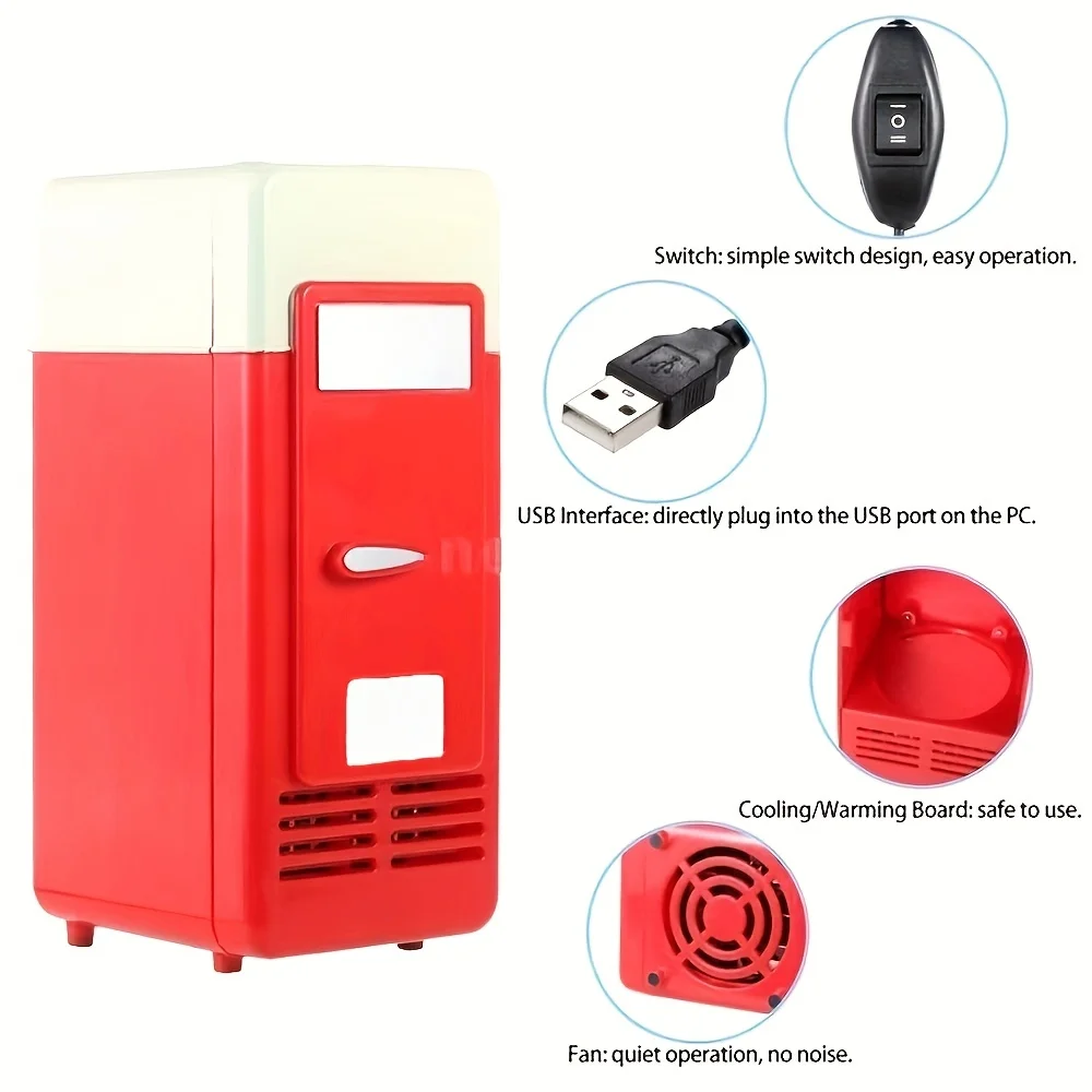 USB Fridge Mini Cooling And Heating Dual Use For Car Computer Office Small Refrigerator Portable Cooler Warmer