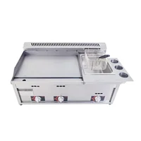 Gas Griddle Fryer All-In-One Machine Commercial Pancake Maker Grilled Squid Teppanyaki Equipment Gas Fryer Oden Frying Pan 1