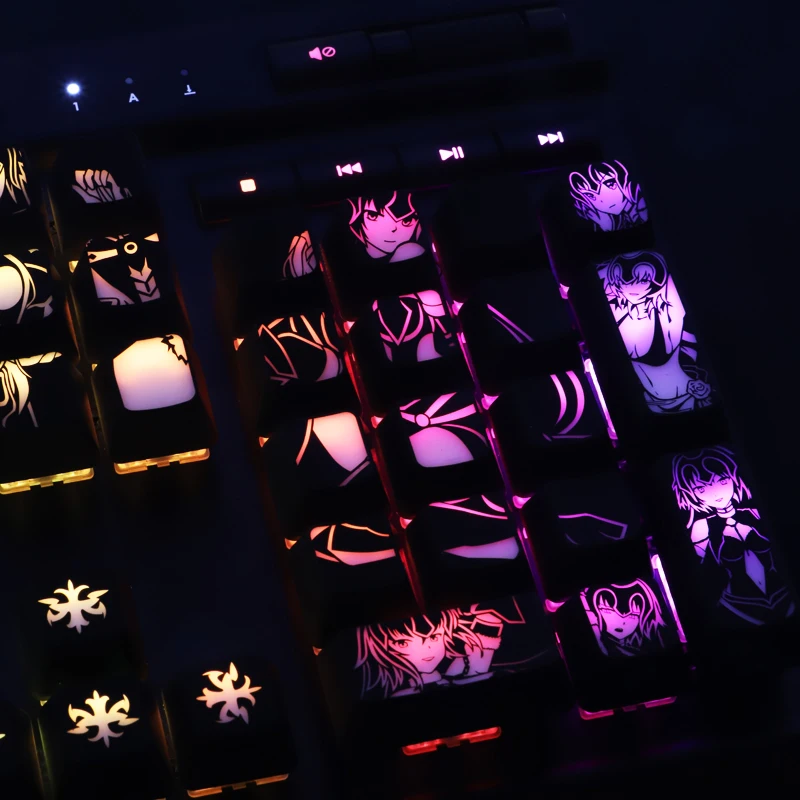 Fgo Fate Grand Order Anime Tema Backlit Black Hole Keycap Design Personalizado Fgo Fate Grande Ordem Jeanne Darc Alter - Imagem 5