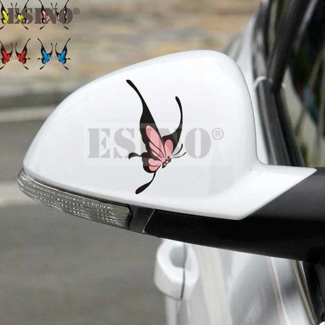 2 X Car Accessories Styling Creative Design Colorful Flying Butterfly Car  Body Rear View Mirror Pvc Stickers Decals Vinyls - Car Stickers - AliExpress