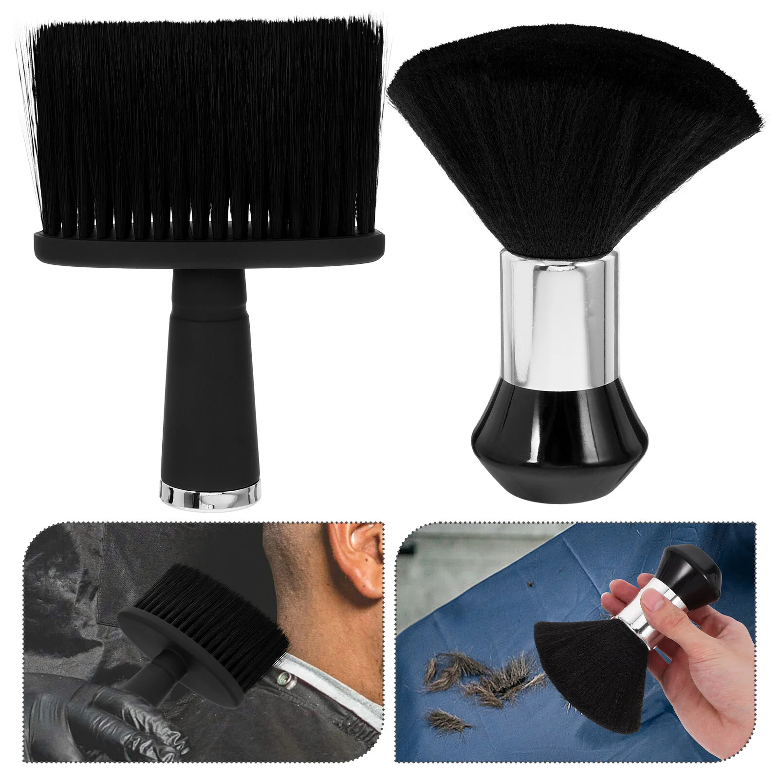 

2Pcs Barber Brush Neck Duster Barber Neck Brush Broken Hair Brush Makeup Powder Brush