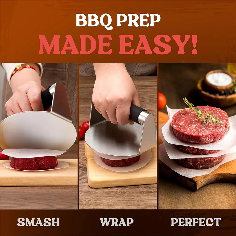 hamburger press Burger Press Hamburger Smasher Tool for Griddle Stainless Steel Ham Patty Press Anti-Scald Handle 5.5