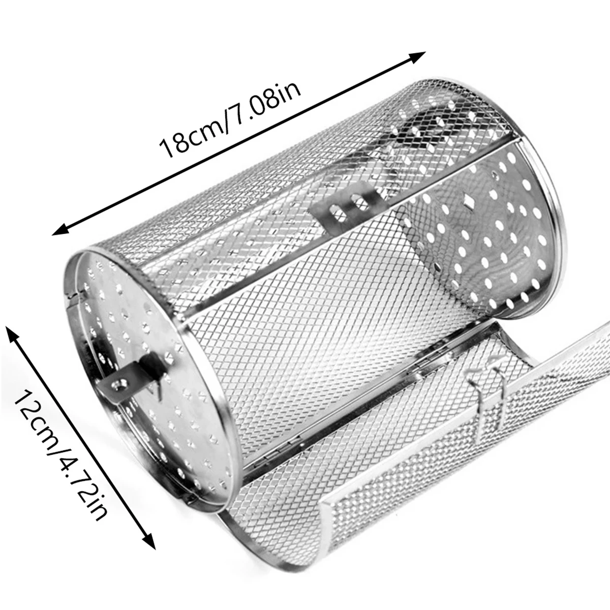 Rotisserie Basket Stainless Steel Rotisserie Grill Basket Oven Round Roaster Nuts Baking Air Fryer Accessories Kitchen Gadgets