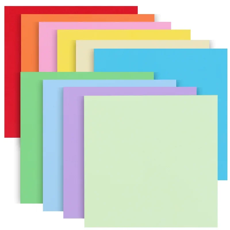 100 Sheets Origami Paper Double Sided Color Square Easy Fold Crafting Decorating Paper Children Hand DIY 10 Colors