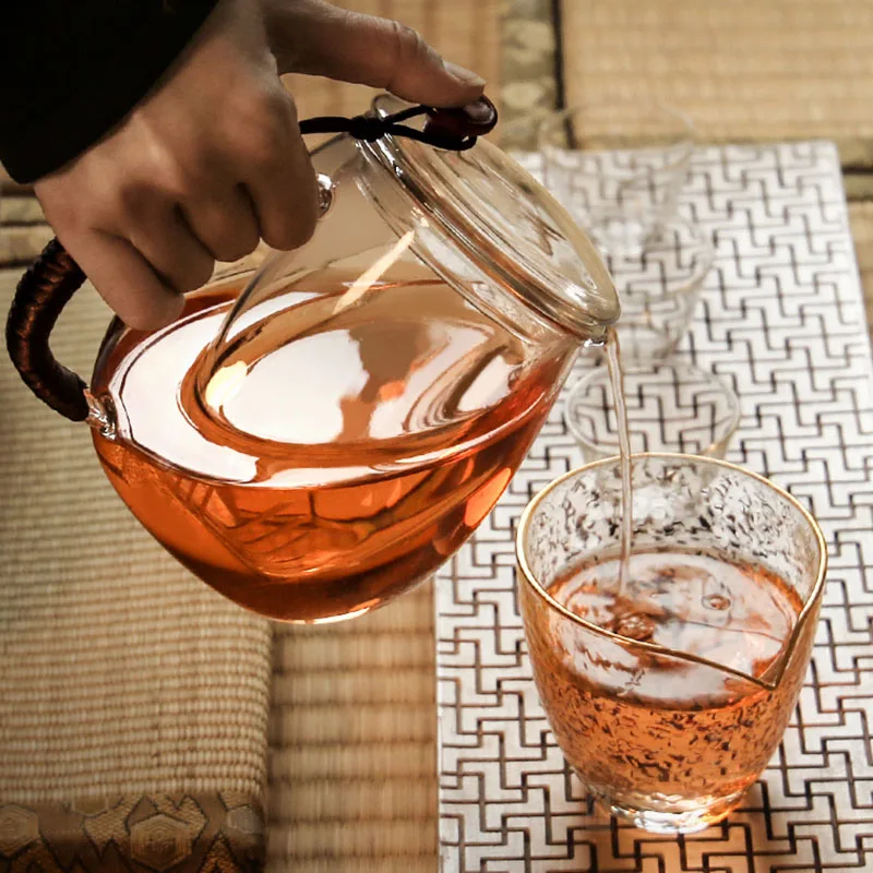 

Kettle Travel Teapot Filter Household Honey Borosilicate Glass Teapot Handmade Jasmine Tea Glass Pitcher Kitchen Supplies