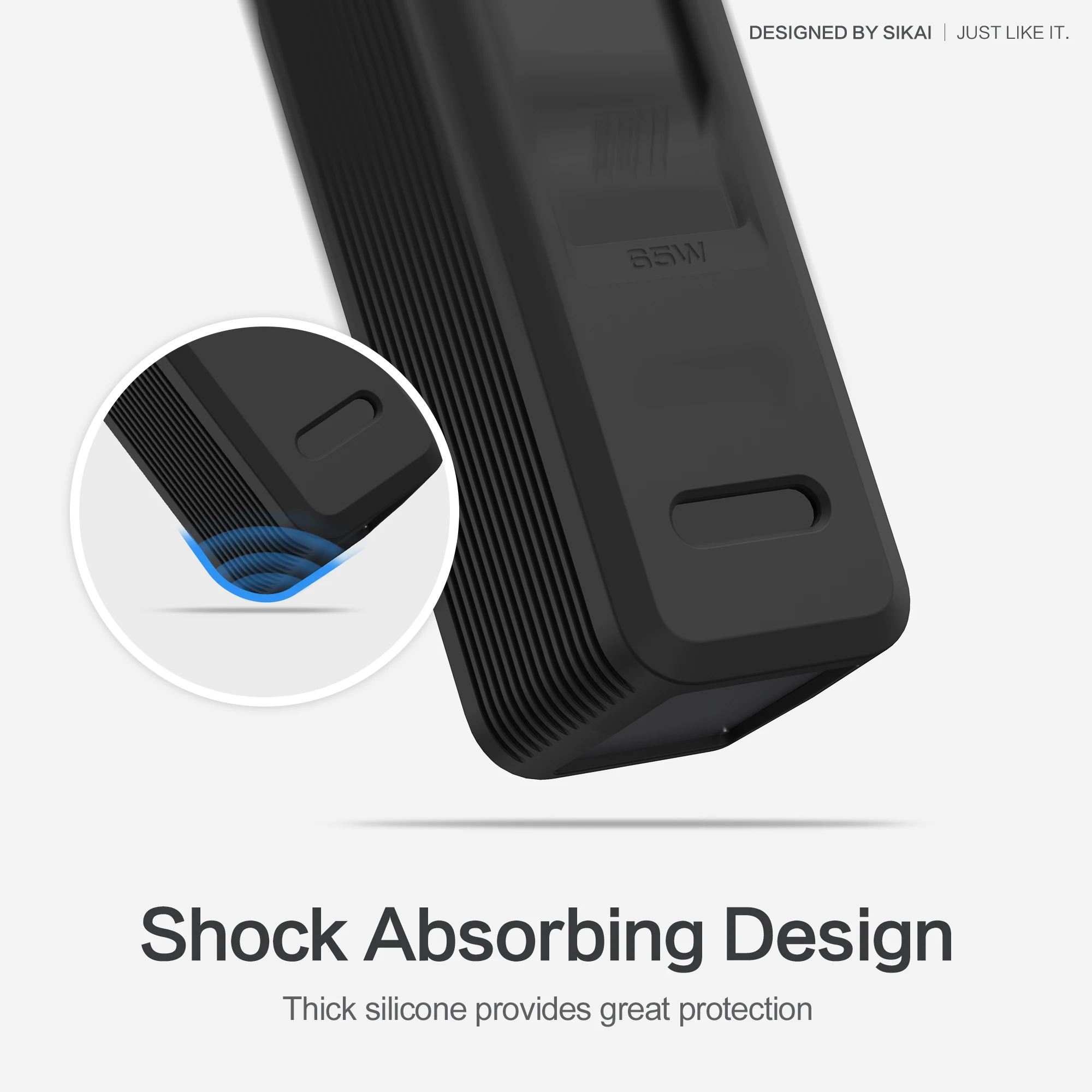 Silicone Protective Cover Silicone Case Travel Case Shockproof Anti-drop Shell for Anker Prime 9600mAh 65W Power Bank