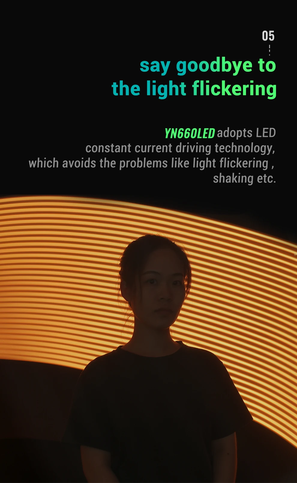 YN660 Handheld LED Video Light Touch Adjusting Bi-color 2000-9900k RGB Color Rem