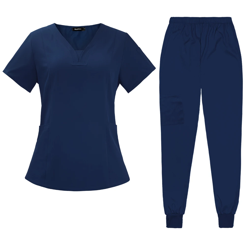 Women Medical Uniforms Stretch Scrubs Sets Hospital Surgical Gowns Nursing Accessories