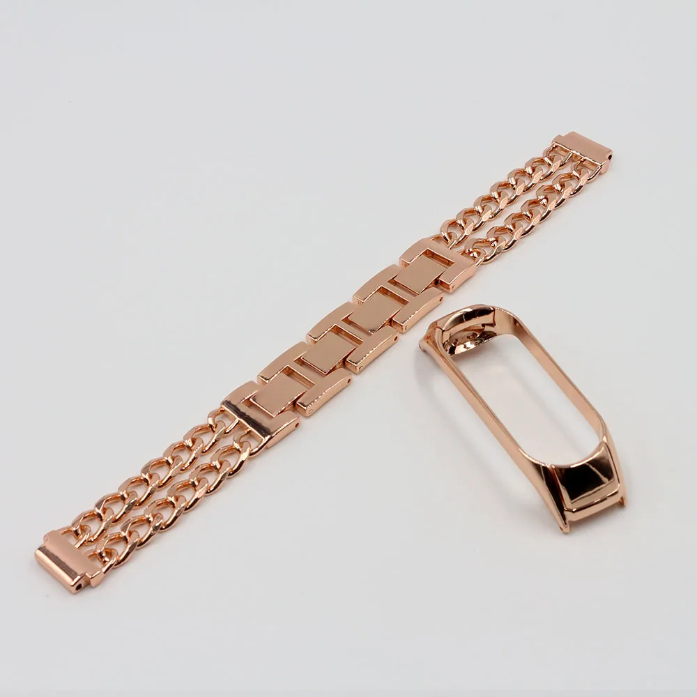 

Rose Gold Women Bracelet for Mi Band 7 Smartwatch Wristband Strap for Xiaomi Mi Band 3 4 5 6 7 Watchband Replacement Dressy
