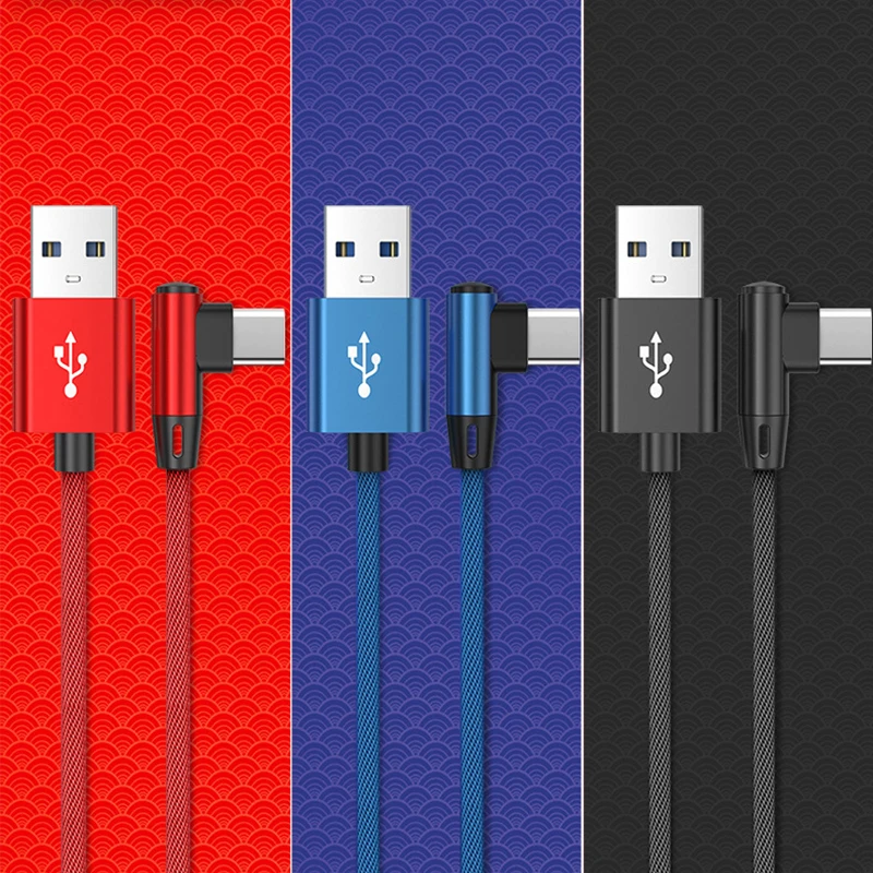 Fast Charging 5A USB C Cable with 90 Degree Elbow Design