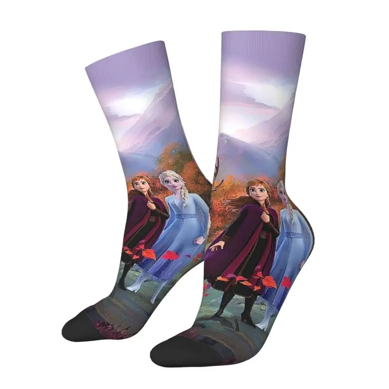 

Kawaii Printed Frozen Princess Socks for Men Women Stretch Summer Autumn Winter Cartoon Crew Socks