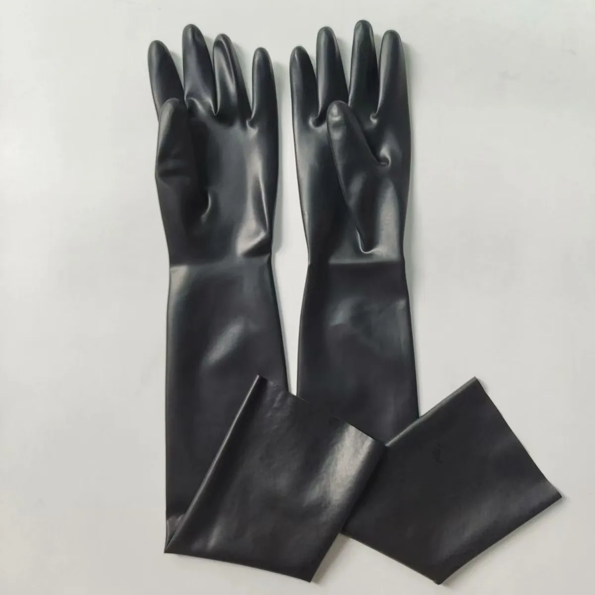 Cosplay Gloves Latex Gloves 1 pairs Long Malaysian latex kigurumi five finger sexy fit Zentai party outfit long gloves costume for men and women