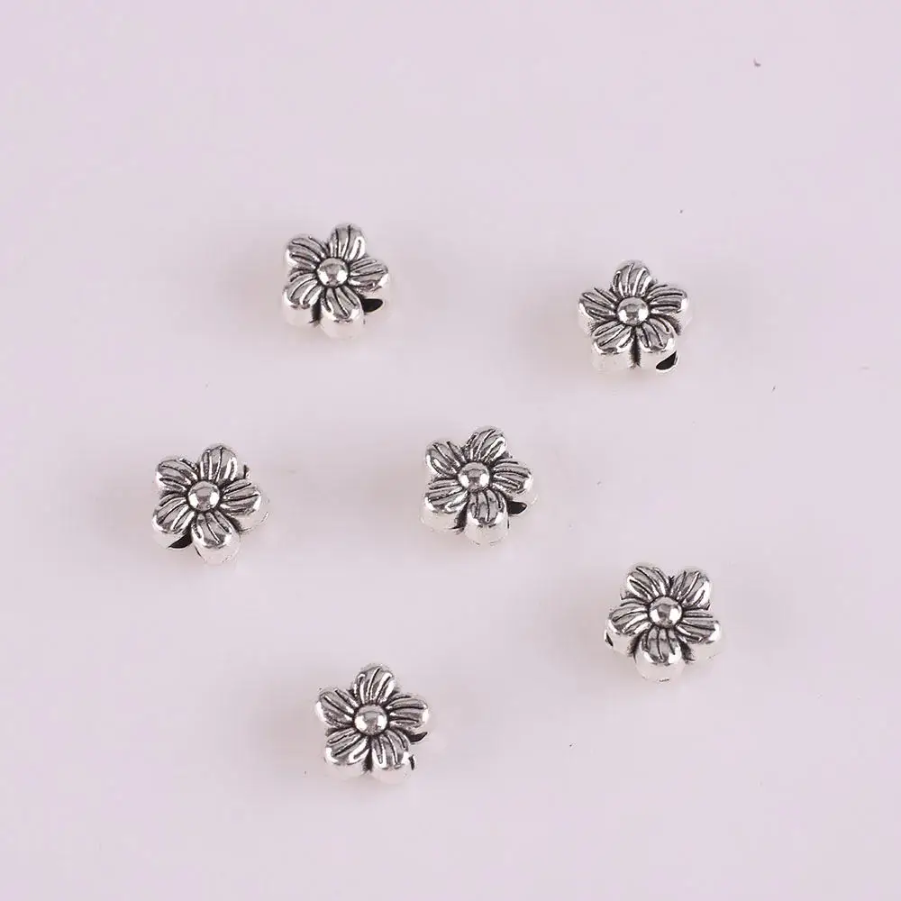구멍 구슬 동물 구슬 작은 많은 스페이서 합금 느슨한 30 개/몫 DIY 목걸이 팔찌 쥬얼리에 대한 꽃의 매력 수제 Makin