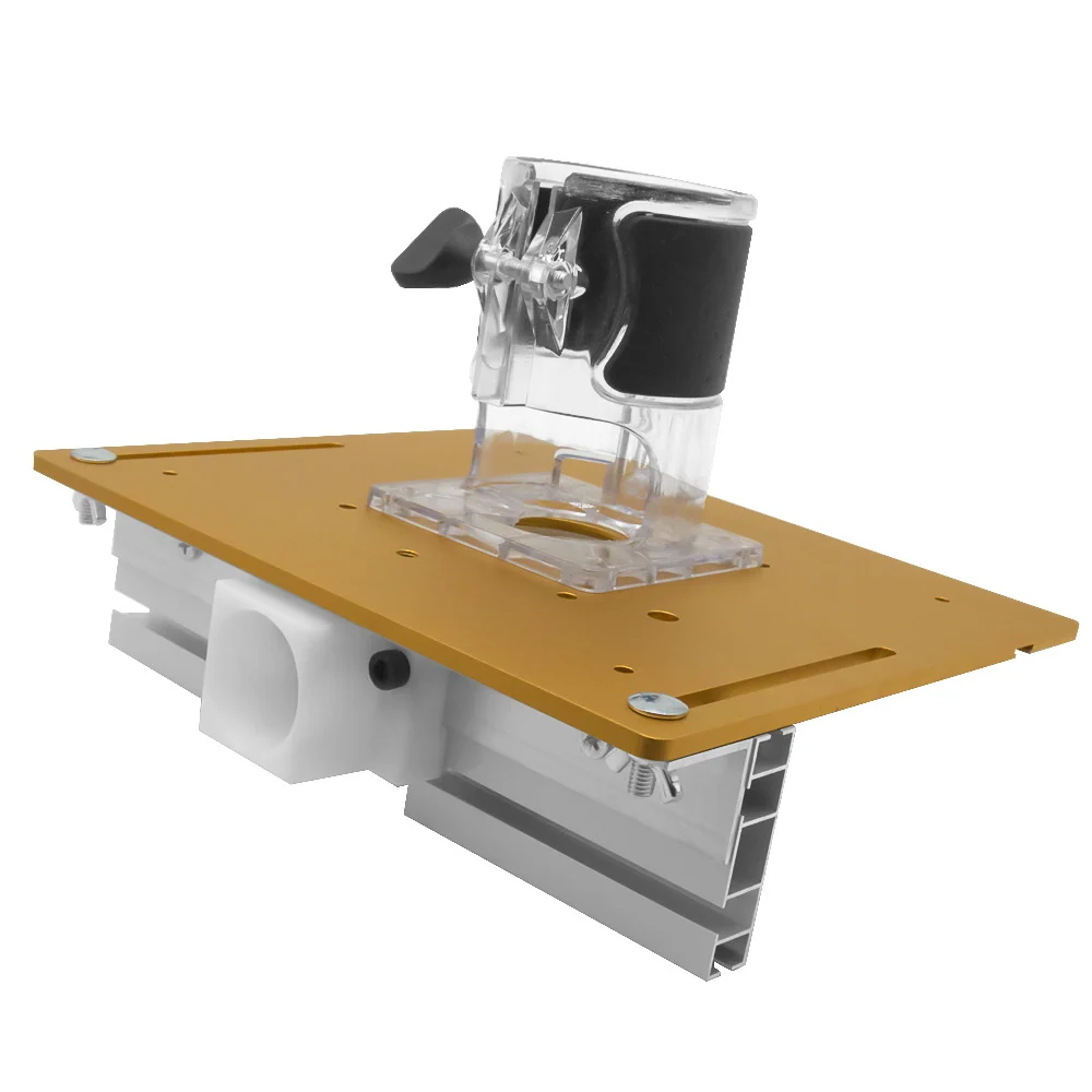Enhanced Aluminium Router Table Insert Plate with Miter Gauge for DIY Woodworking Projects