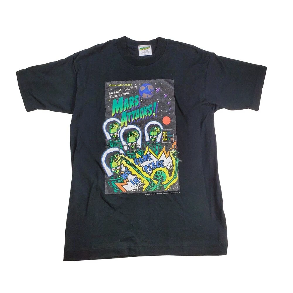 Mars Attaches Vintage 1996 Movie T-Shirt-Topps Comic - Large L Shirt We In