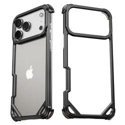 Eary Ultra - Thin Frameless Phone Case with Shockproof Aluminum Alloy Protection - iPhone Air (Black)