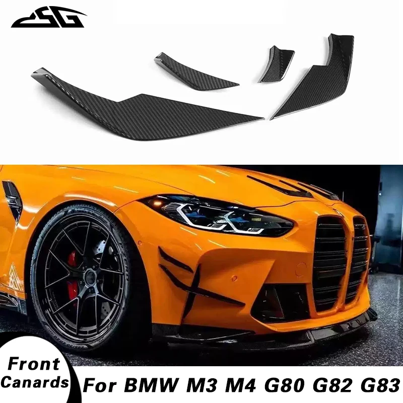 

Carbon Fiber Front Bumper Side Spoiler Wind Knife For BMW M3 M4 G80 G82 G82 2021+ VS Style Car Side Wind Knife splitter