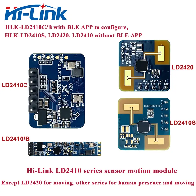 New HLK-LD2410C LD2410 LD2420 LD2410S 24GHz MMWave 5M Human Presence Radar Sensor Motion Module image 1