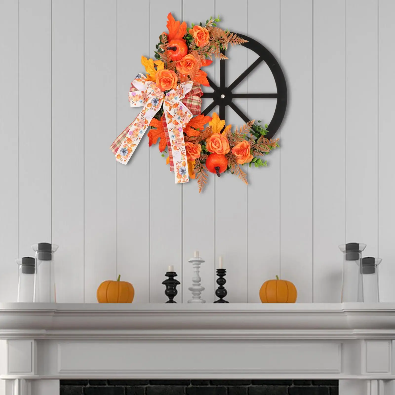 

Artificial Wreaths Artificial Pumpkins Autumn Wreath Hanging Garland for Living Room Thanksgiving Bedroom Wedding Stairs
