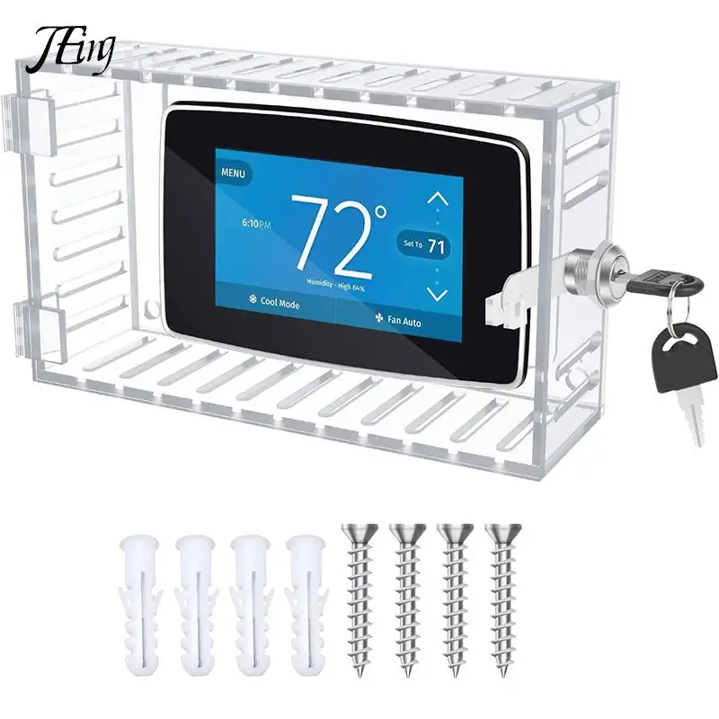 Scatola Di Blocco Termostato Universale Con Chiave, Coperchio Termostato Grande Trasparente Per Termostato A Parete, Protezione Termostato Adatta Ai T