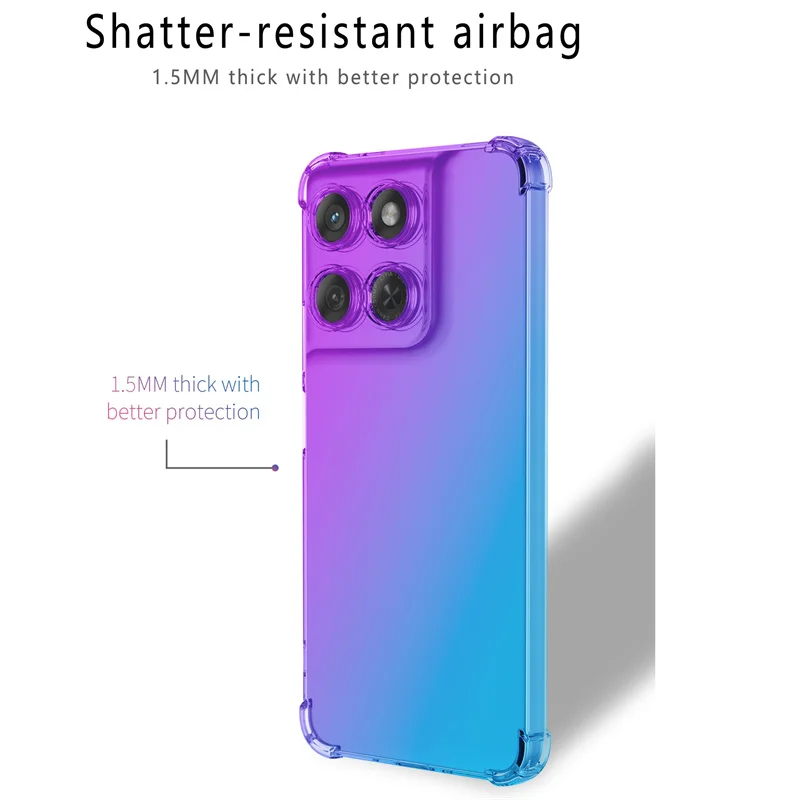 Gradient Shockproof TPU Protective Phone Case - Airbag Design, Durable Back Cover