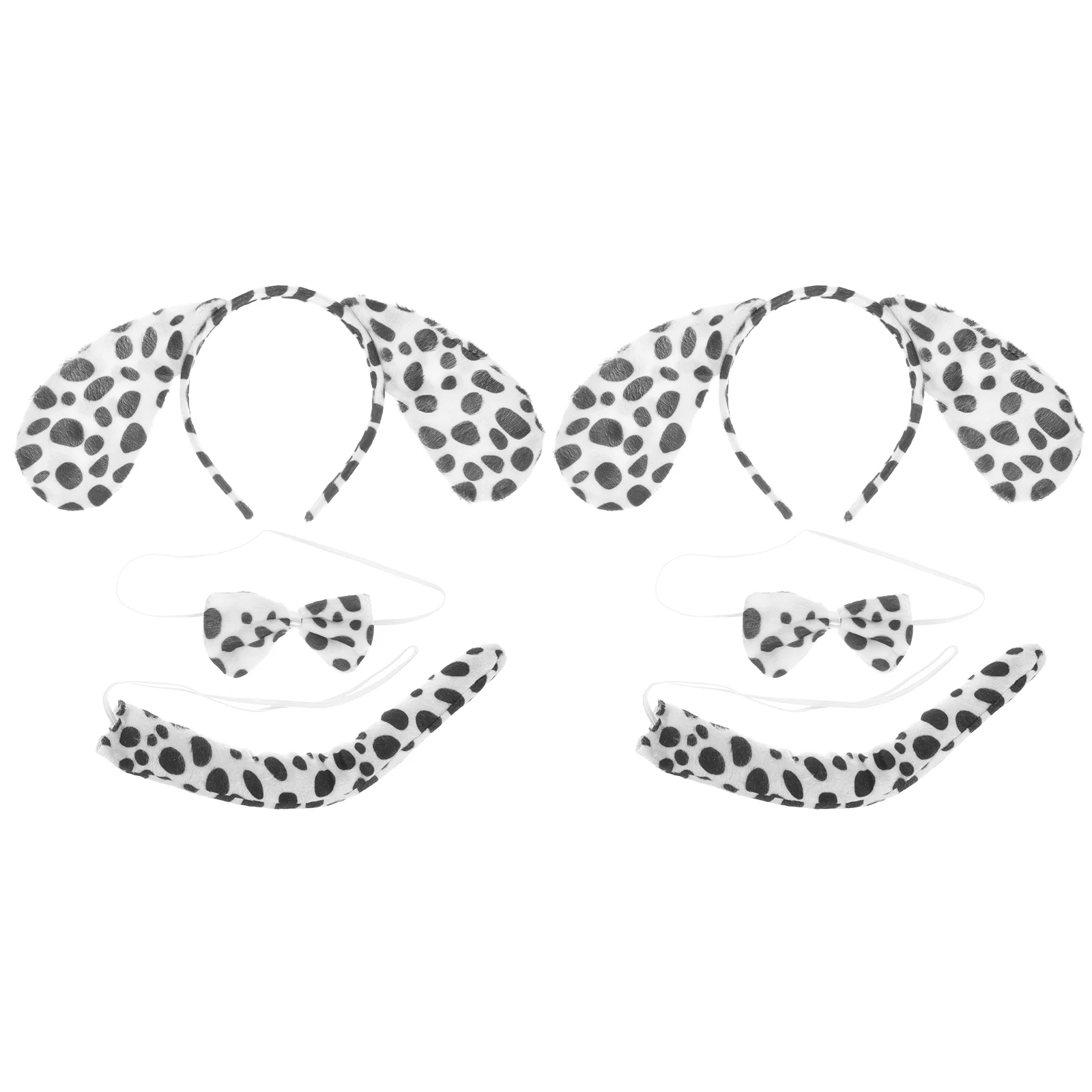 

2 Sets Dalmatians Headband Hair Bands Cosplay Hoop Headdress Makeup Role-playing Costume Fabric (Polyester) Miss Dog Tail