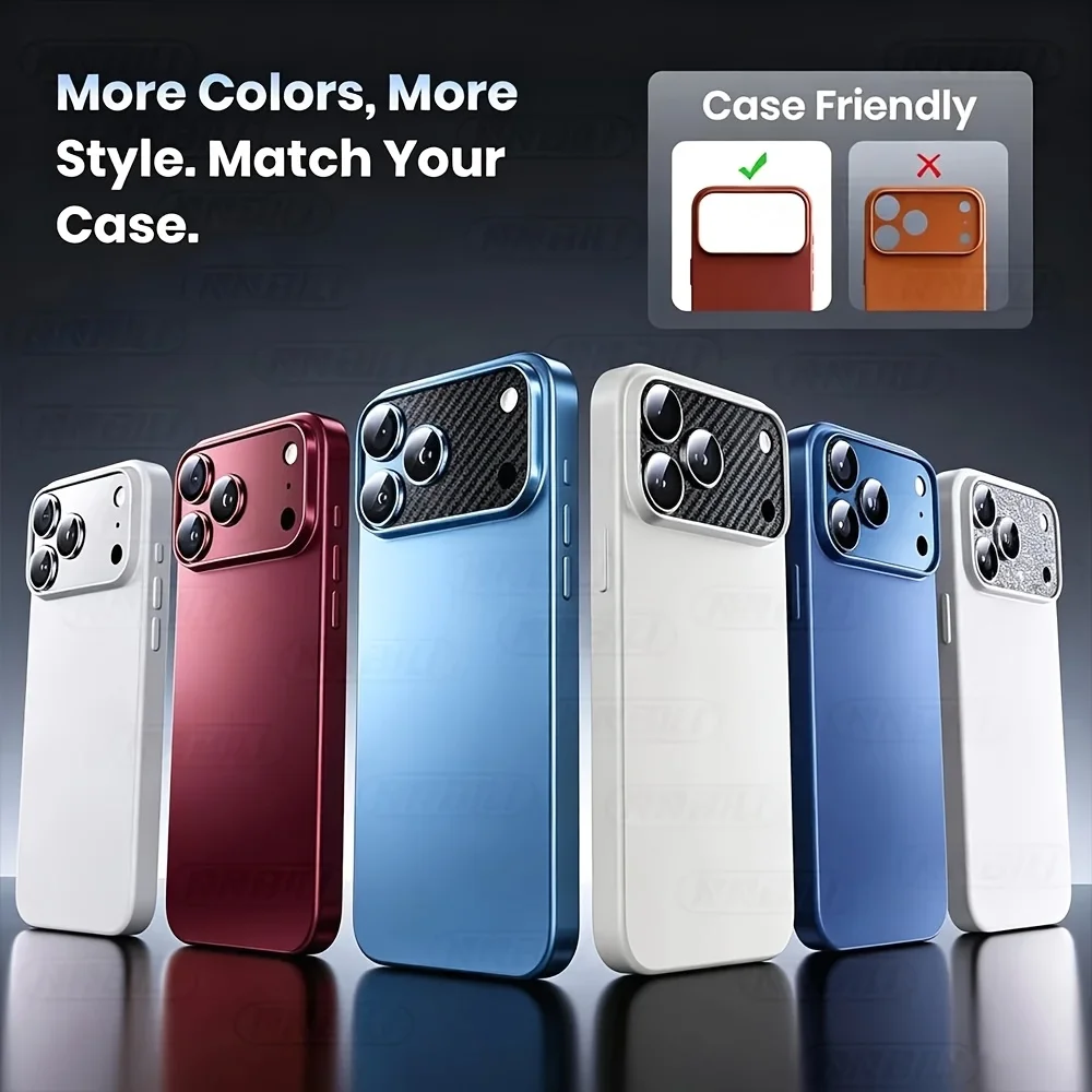 Premium Camera Lens Protector with Strong Adsorption - Metal-Tempered Glass Full Protective Cover