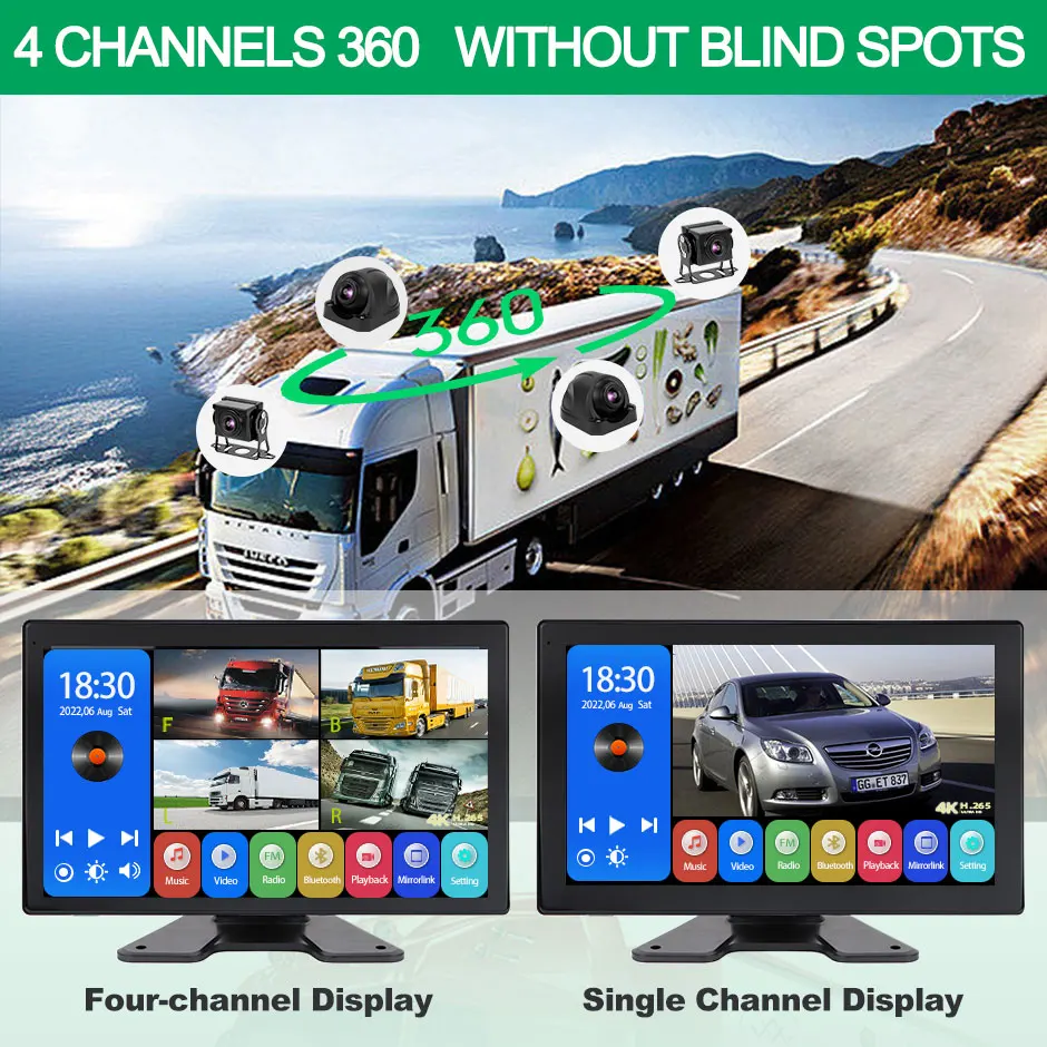 10 ġ 4 ä  ġ ũ Ʈ  ƮϷ MP5 DVR ڴ   4PCS FHD 1080P  ķ ī޶