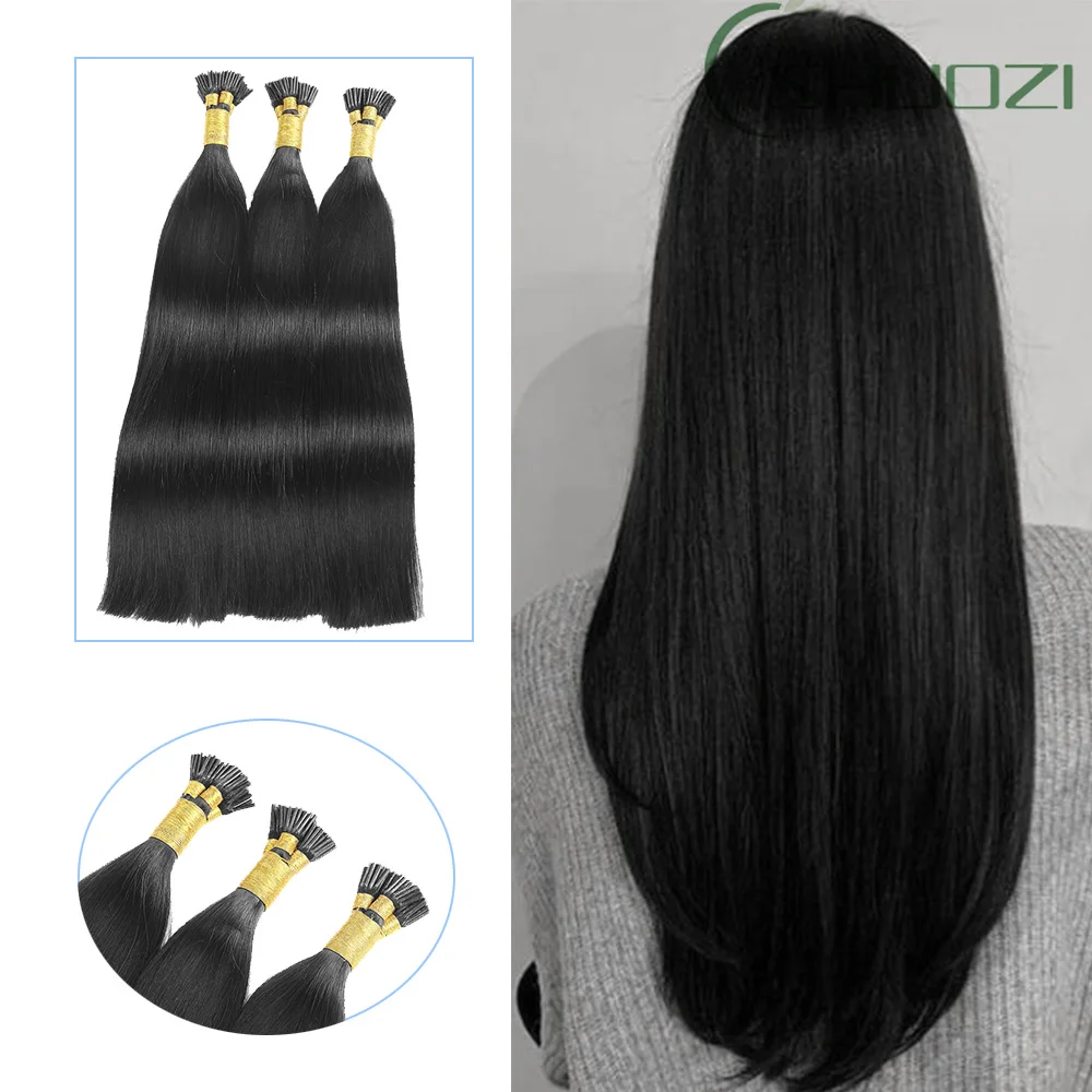 I Tip Hair Extensions Human Hair Human For Mega Extensions Keratin 100% Wigs Straight Remy