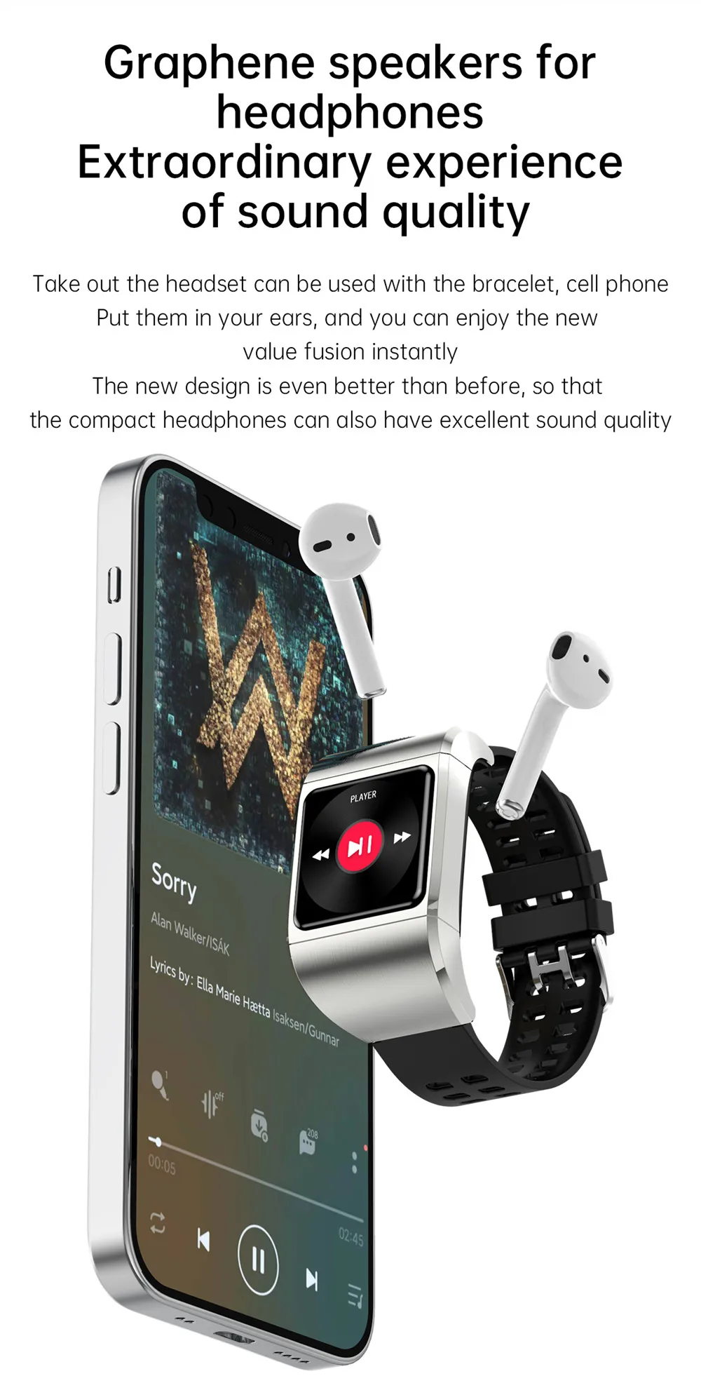 G36 New Smart Watch TWS Bluetooth Headset 2 In 1 Full Touch Screen 1.3 Inch Waterproof Sports Fitness Men Wristband Heart Rate