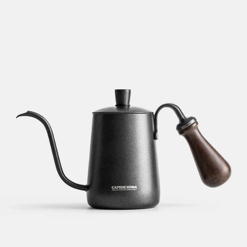 CAFEDE KONA Pour-over Kettle For Coffee And Tea 12 oz/360ml Rosewood handle Stainless Steel Gooseneck Specialty Kettle LongSpout