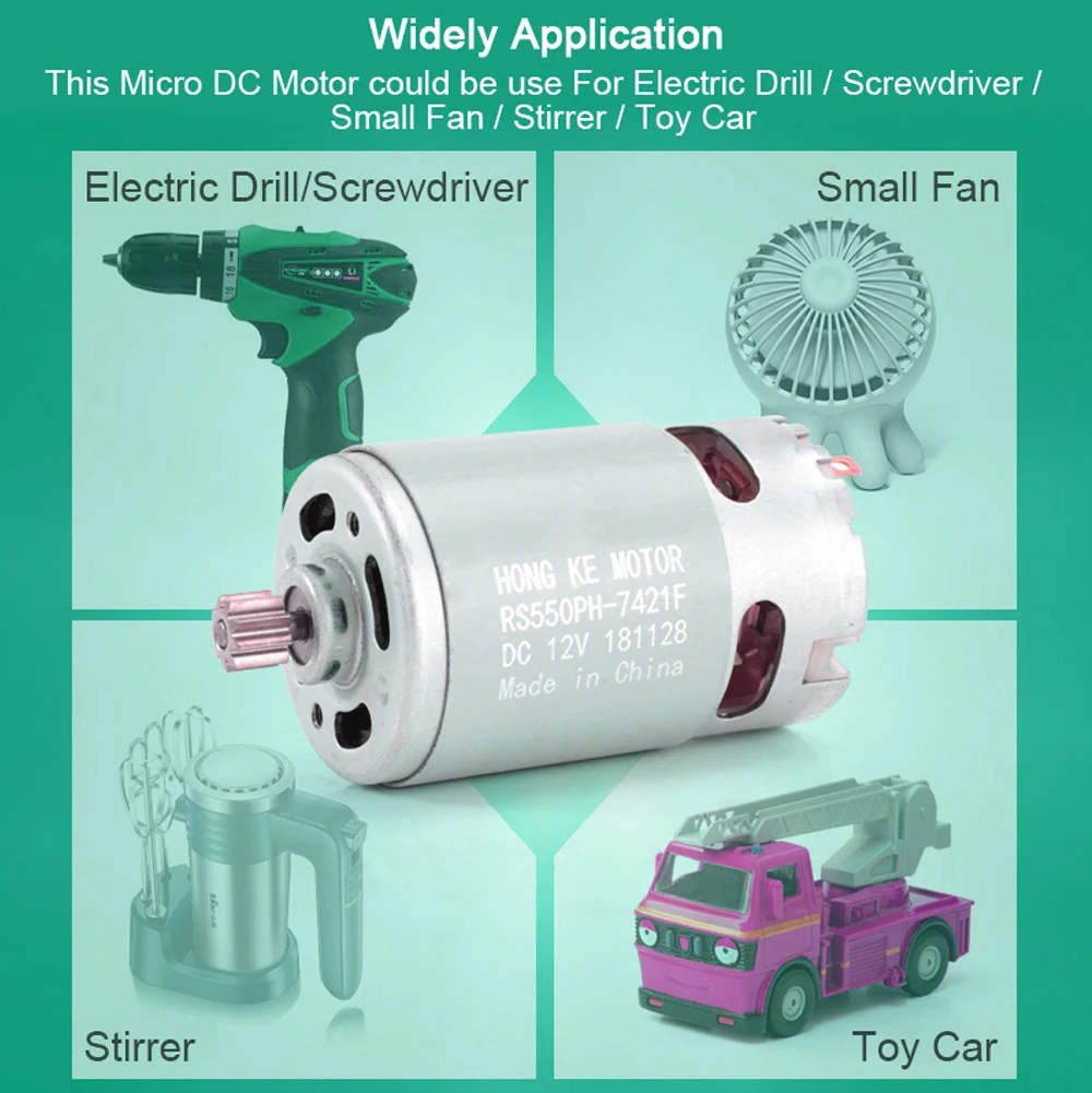 GUIPENG RS-550 Motor 12V Mit 11 Zähnen - Hochleistungsmotor Für Elektrowerkzeuge & Bohrmaschinen