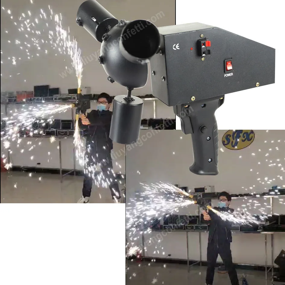 Fireworks Machine Indoor Stage Fountain Hand Gun Firing Pyrotechnics Held India Shooter Cold Pyro Wedding DJ Spinning Windmill