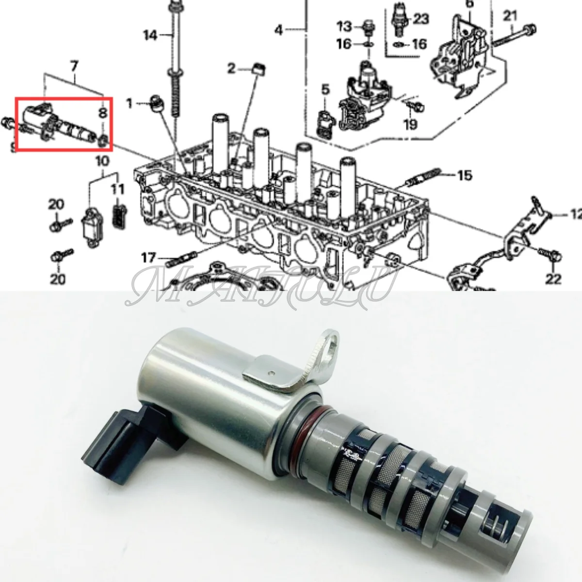 Unique Bargains Engine Variable Valve Timing VVT Solenoid - For Honda CR-V 2002-2009 Metal - View #7