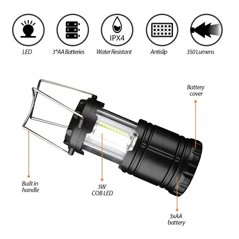 Portable Lanterns Camping Light Camping Lamp Camping Lantern COB Telescopic Foldable Pole LED Camping Lantern